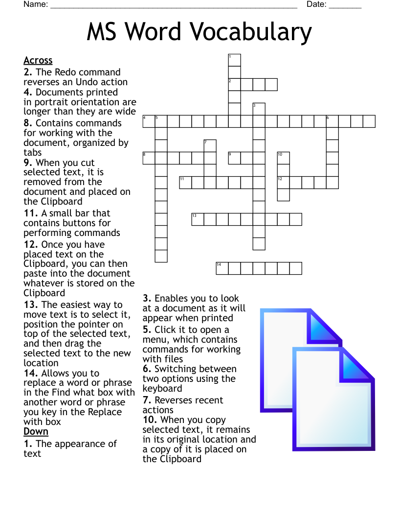 Yearbook Fonts Crossword WordMint