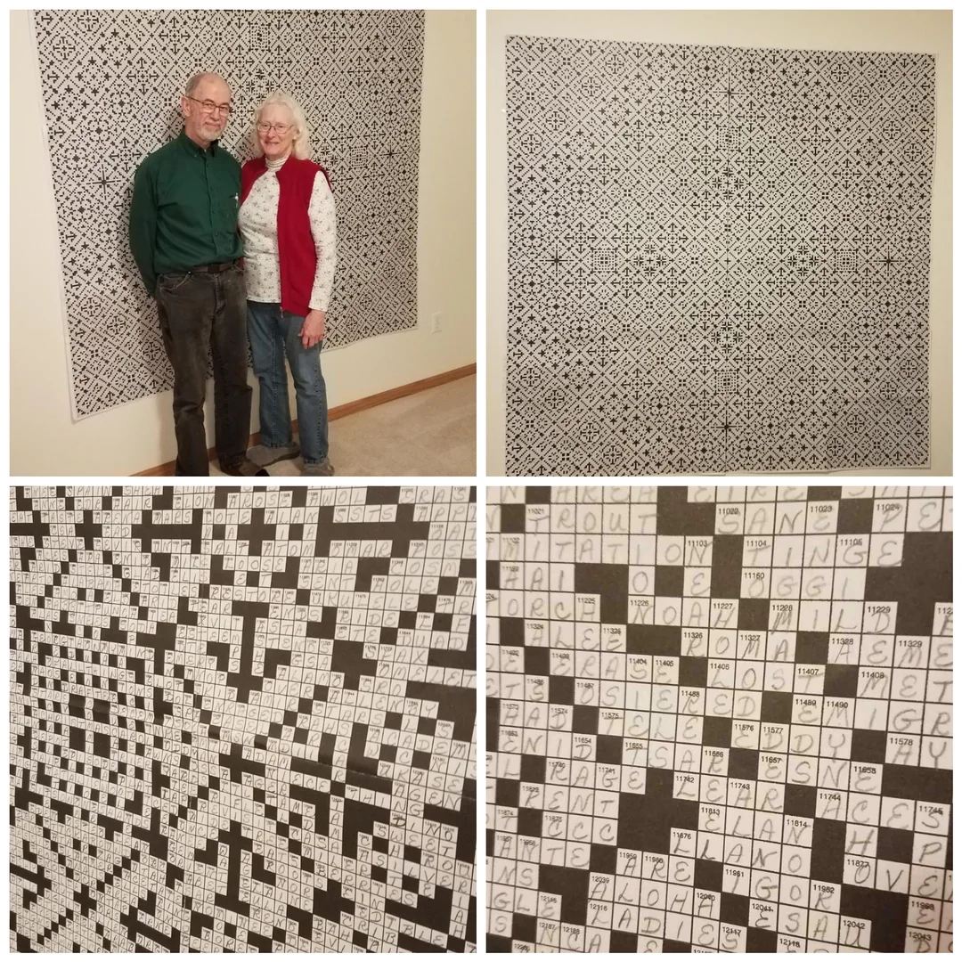 Years Ago I Bought My Parents The Worlds Largest Crossword As A Joke To Alleviate Boredom While Following Lockdown Procedures They Started Working On It Last April ish Today They Finished It 7 x7 