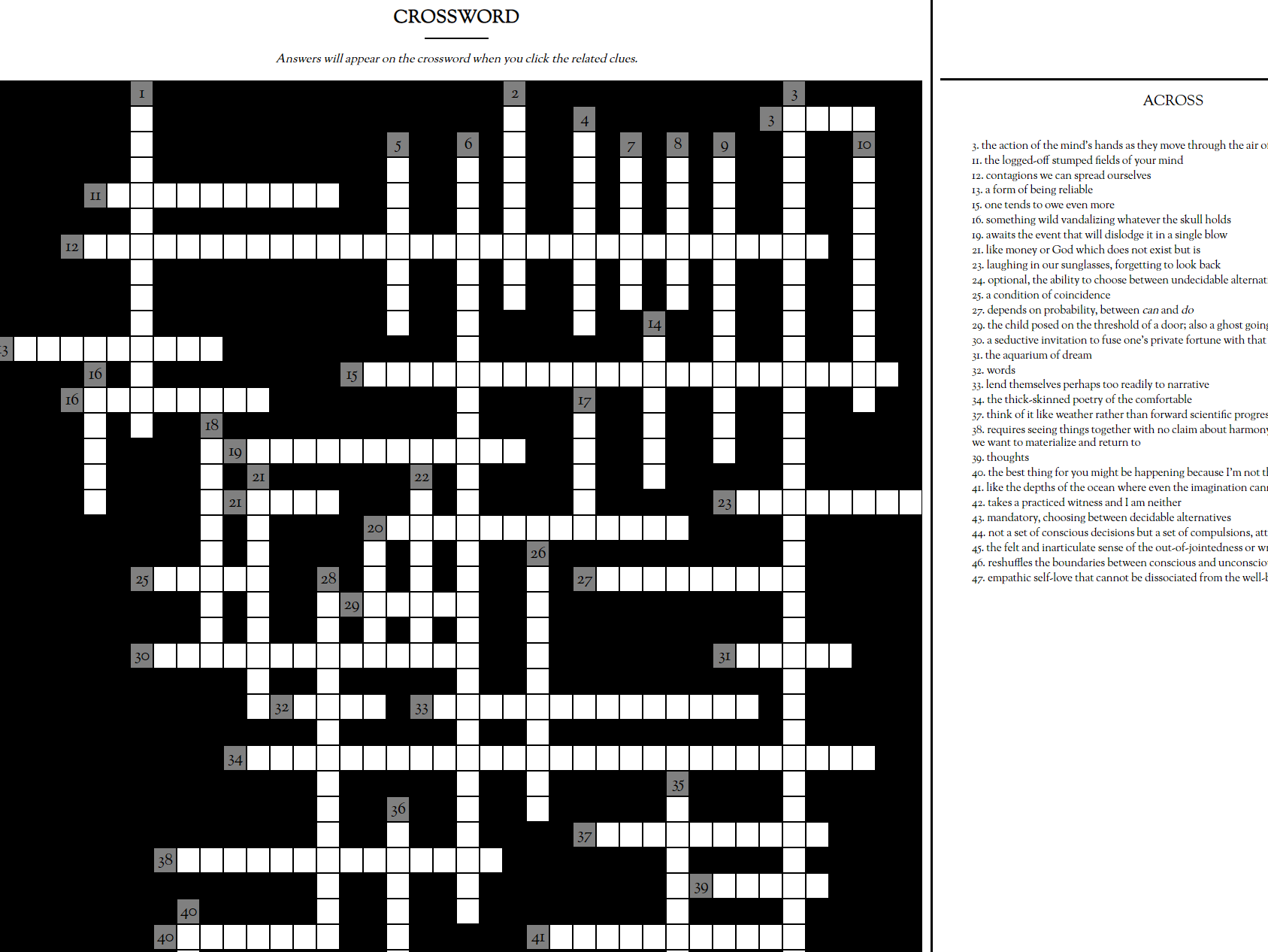 Yesterday s News A Crossword Poem By Emily Carr